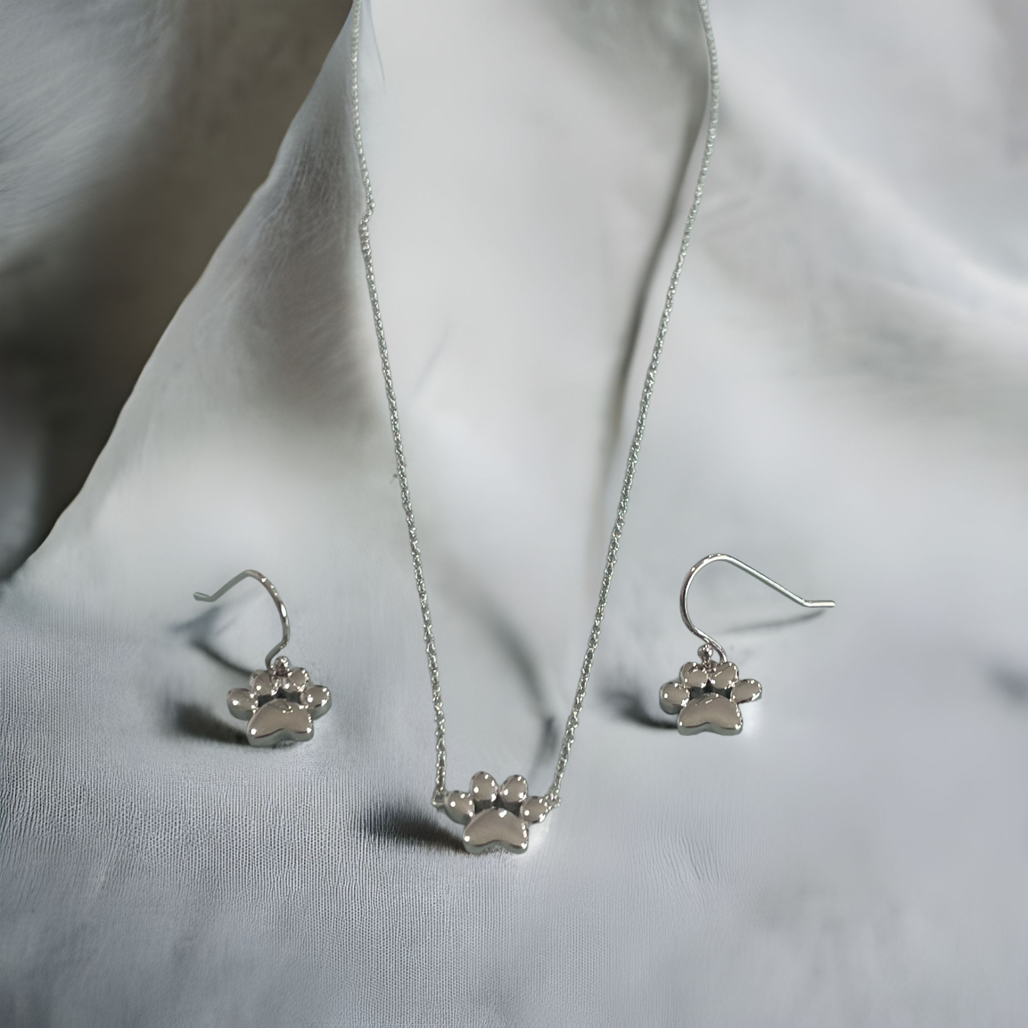 Paw Print Necklace Sterling Silver Petcarers