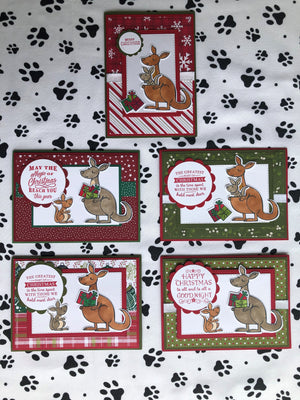 Handmade Christmas Cards with an Animal Theme - packs of 5. Give extra special Christmas cards this year.