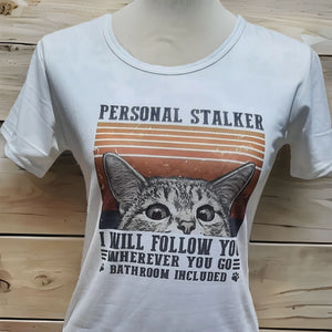 White T-shirt "Personal Stalker"