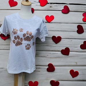 T Shirt - Leopard Print Paw Design
