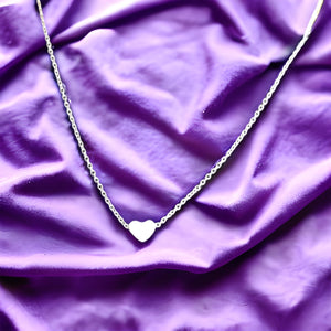 Necklace - delicate heart - choice of 3 colours